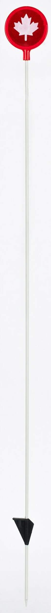 46-in Red Driveway Markers with Maple Leaf Front_Flat