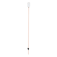 NuVue Oval-Shaped Fiberglass Reflective Driveway Marker, Weather-Resistant, Clear White, 46-in Front_Flat