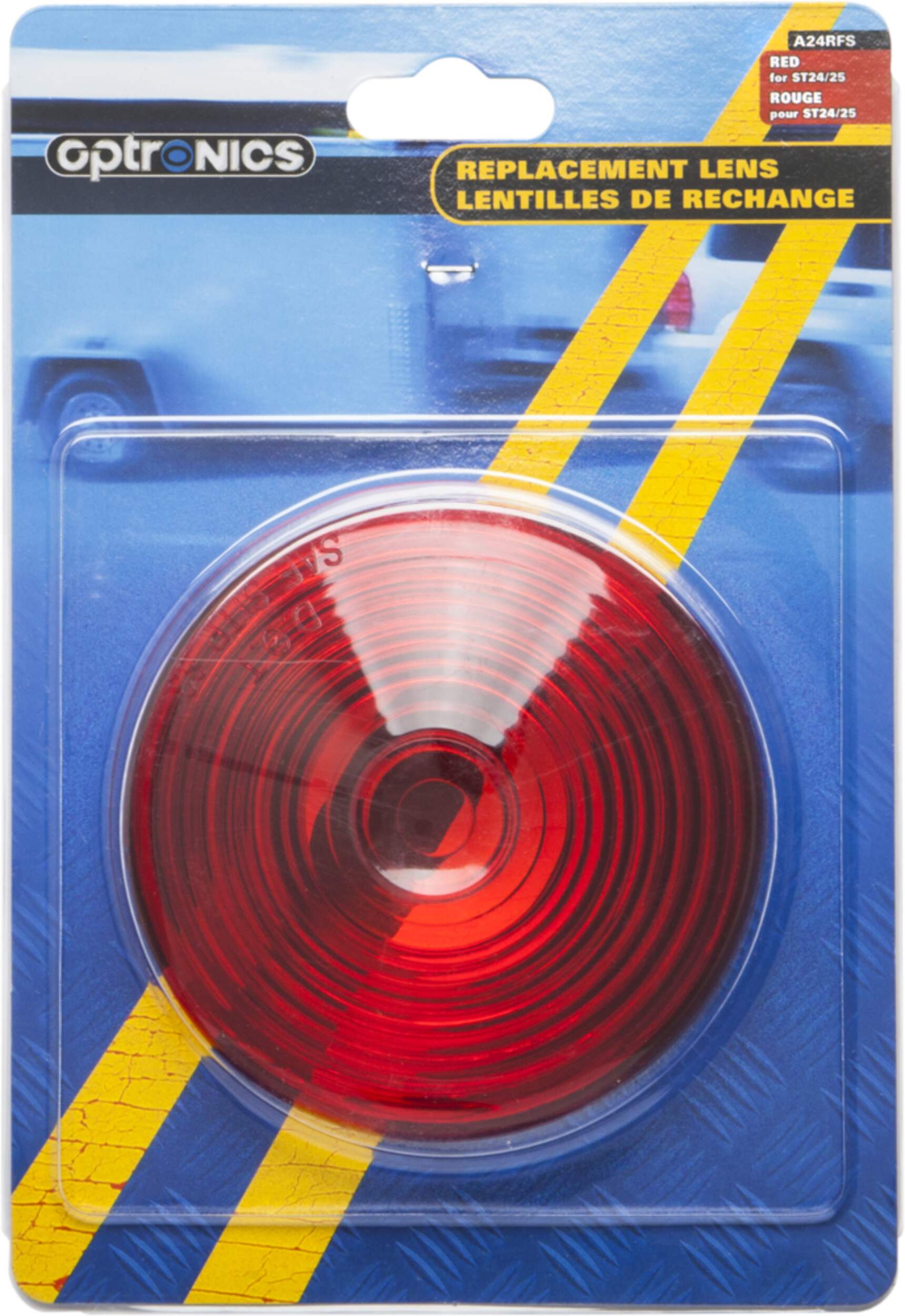 Optronics Round Red Replacement Lens for Clearance Markers, 4-5/16-in Front_Flat