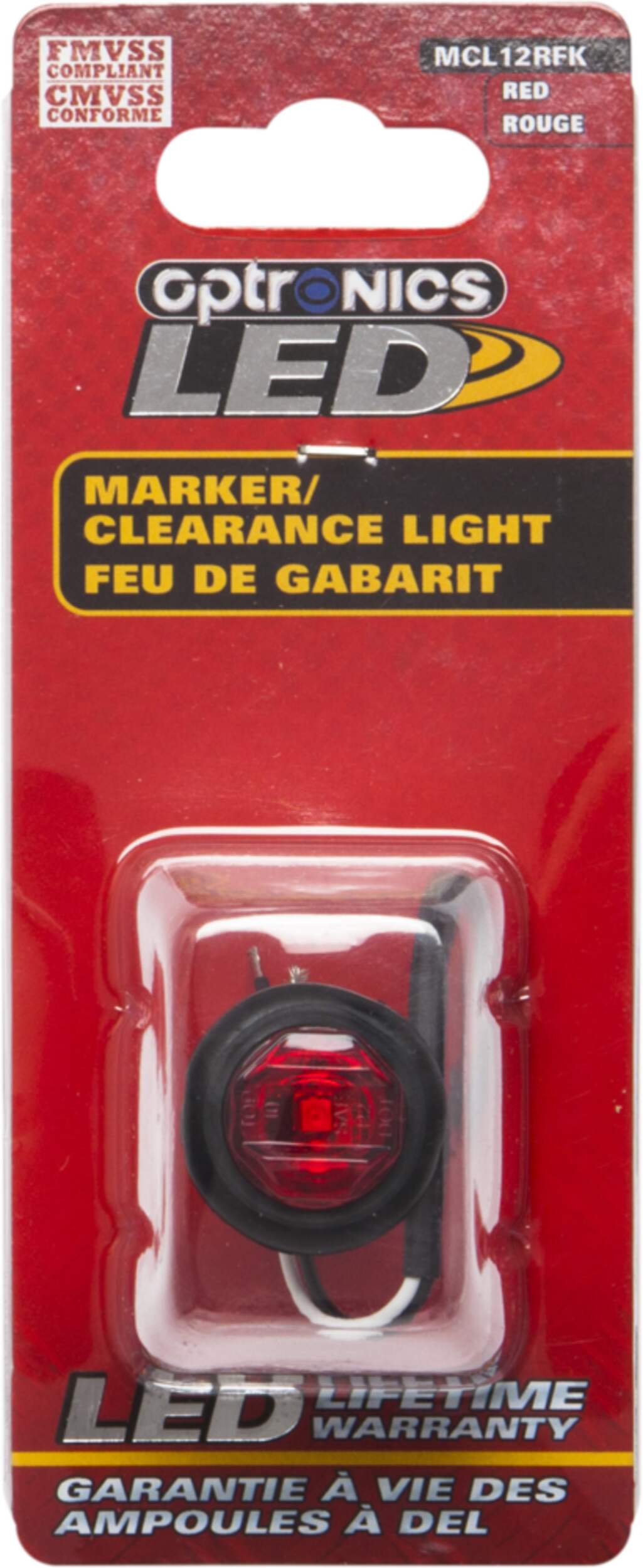 Optronics LED Penny Side Clearance/Marker Light, Red Front_Flat
