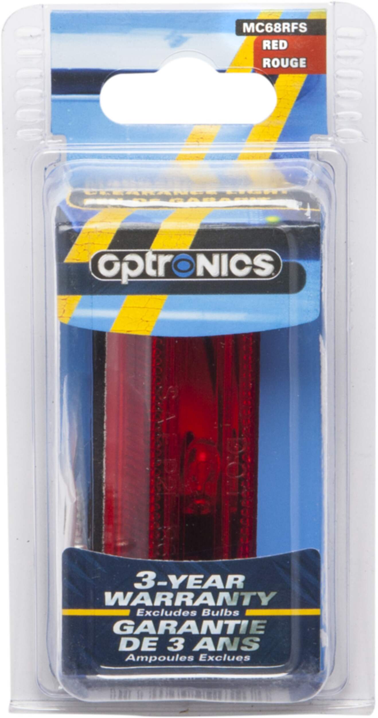 Optronics Automotive Clearance Marker Light, Red Front_Flat