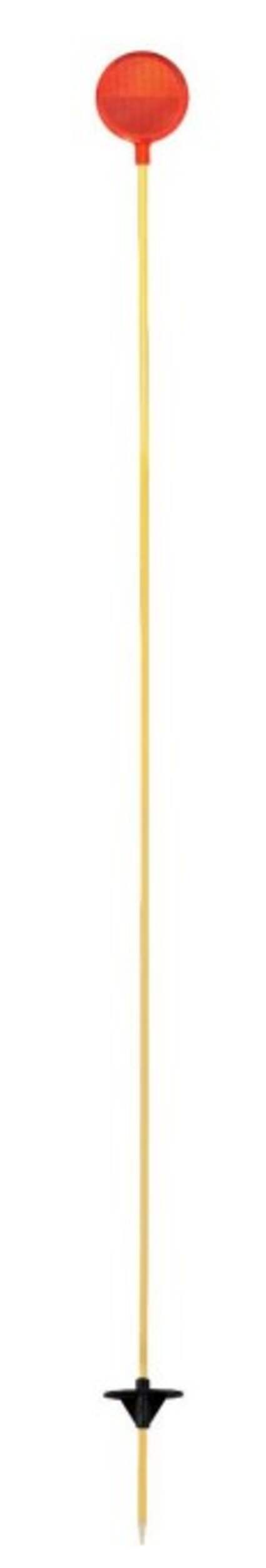 NuVue Heavy-Duty Yellow Driveway Marker, Red Reflector, Dual Mount Spike, 72-in Front_Flat