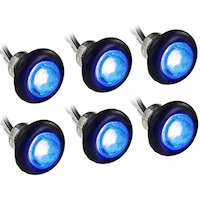 MotoMaster LED Penny Clearance/Marker Light with Polycarbonate Lens, Includes Grommets, Blue, 6-pk Front_Angled_Right