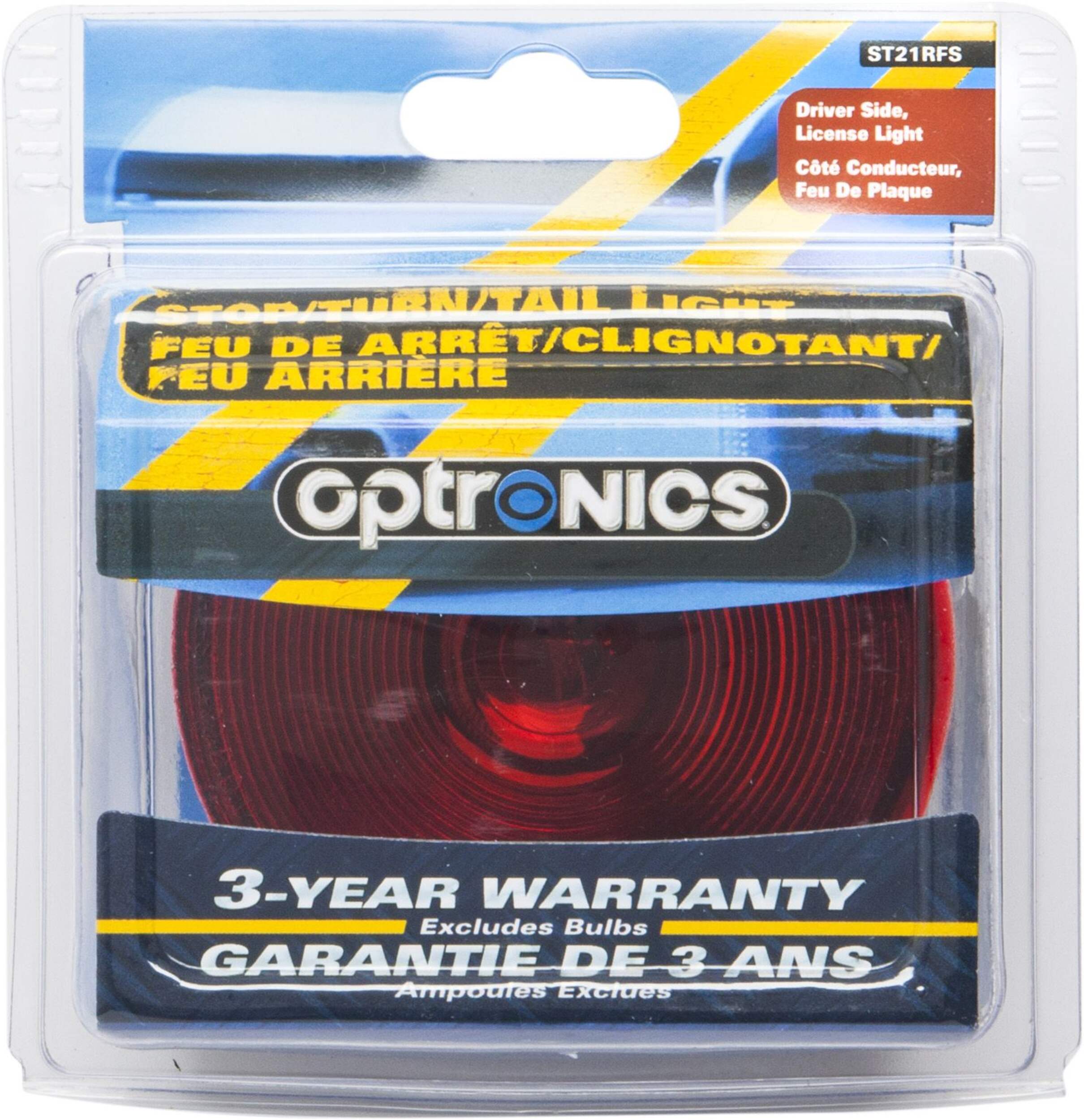 Feu d’arrêt/clignotant/arrière Optronics, 12V Front_Flat