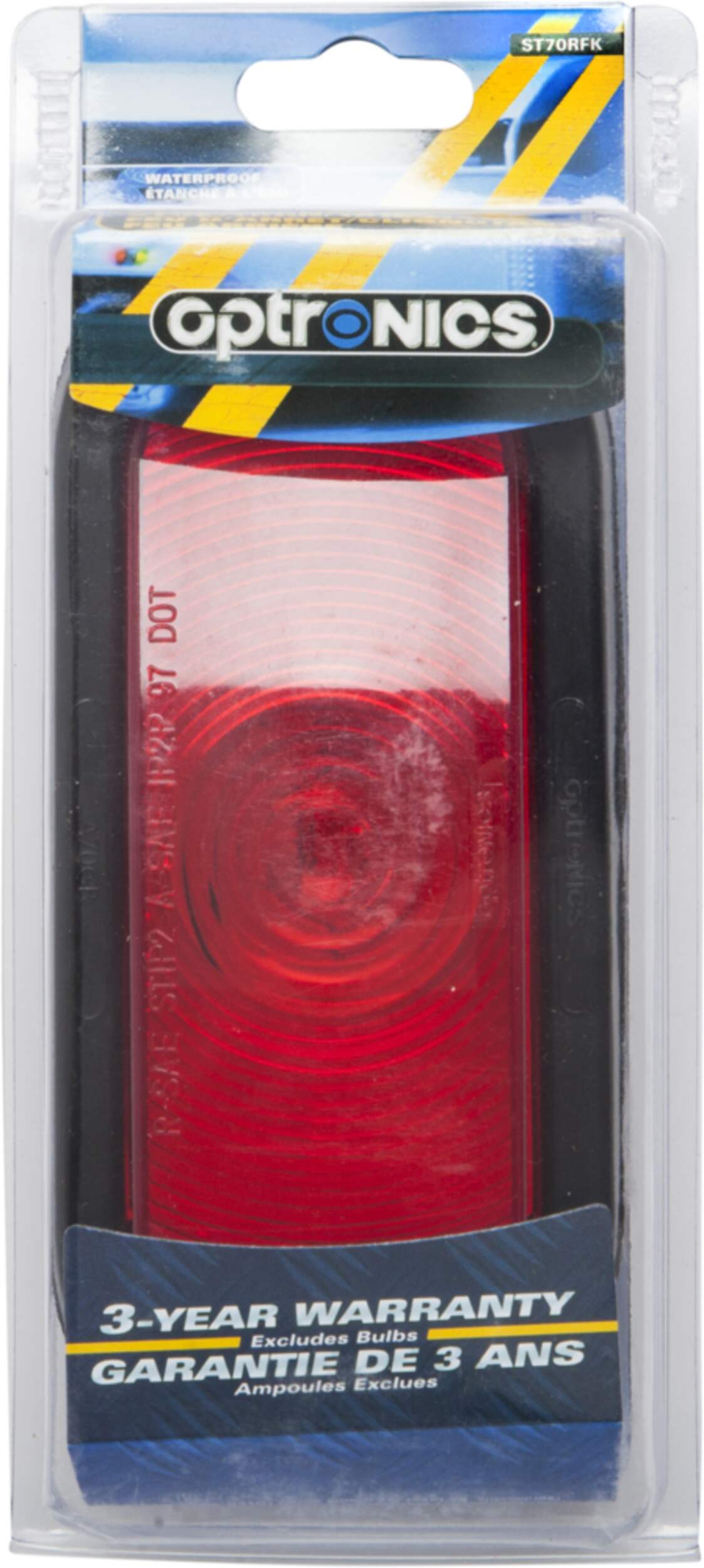 National Optronics Oval Waterproof Stop/Turn/Tail Light, with Grommet, Red, 6-in Front_Flat