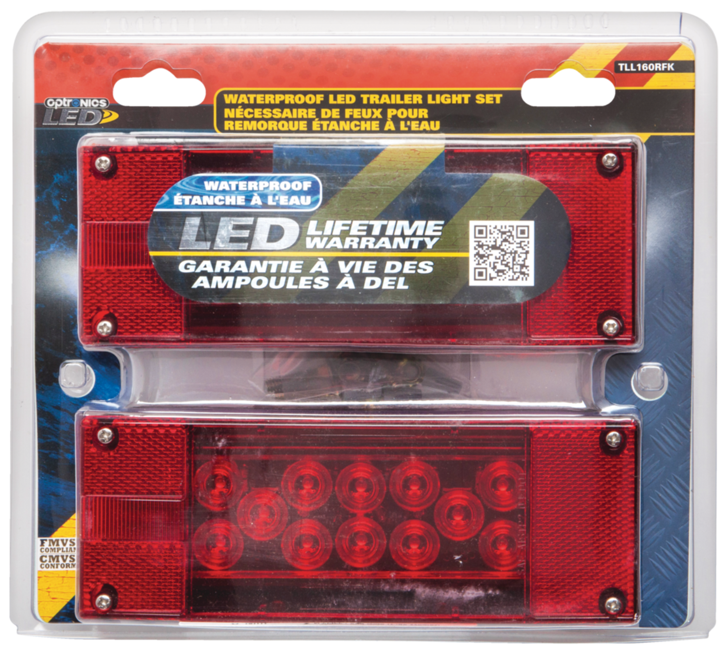 Optronics LED Submersible Trailer Light Kit for Width Over and Under 80-in Front_Flat