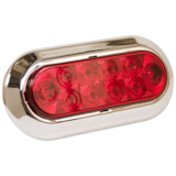 National Optronics LED Oval Waterproof Stop/Turn/Tail Light, with Chrome Bezel, Red, 6-in Front_Angled_Right