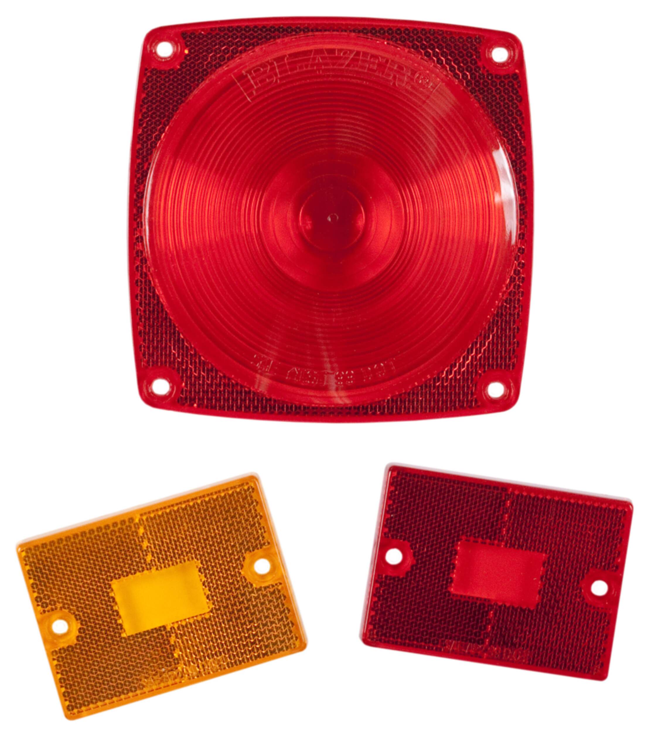 Optronics Replacement Lens Kit Red and Amber, 3-pk Front_Flat