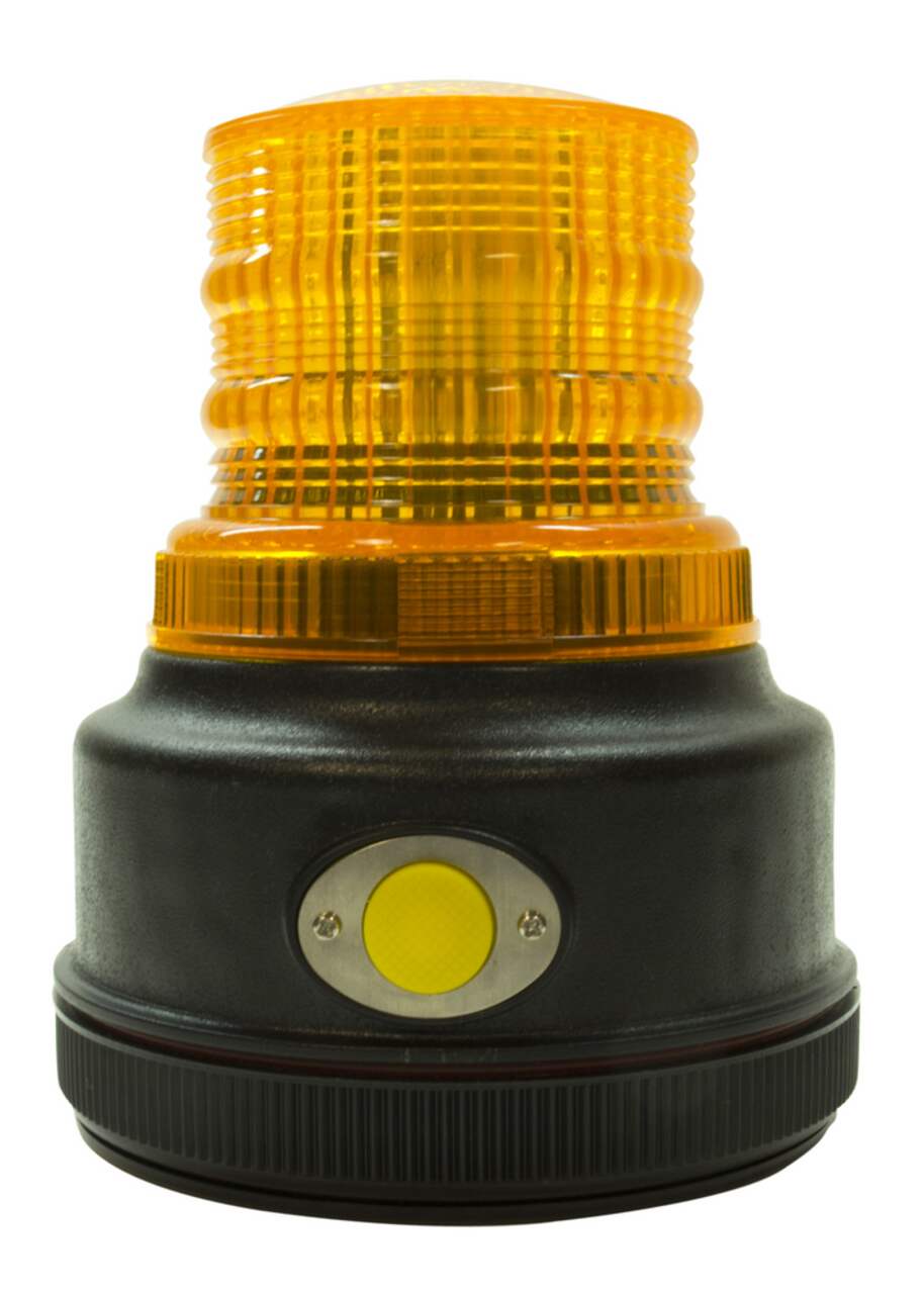 Portable Amber Flashing Beacon Light - Rechargeable Wireless, Magnetic