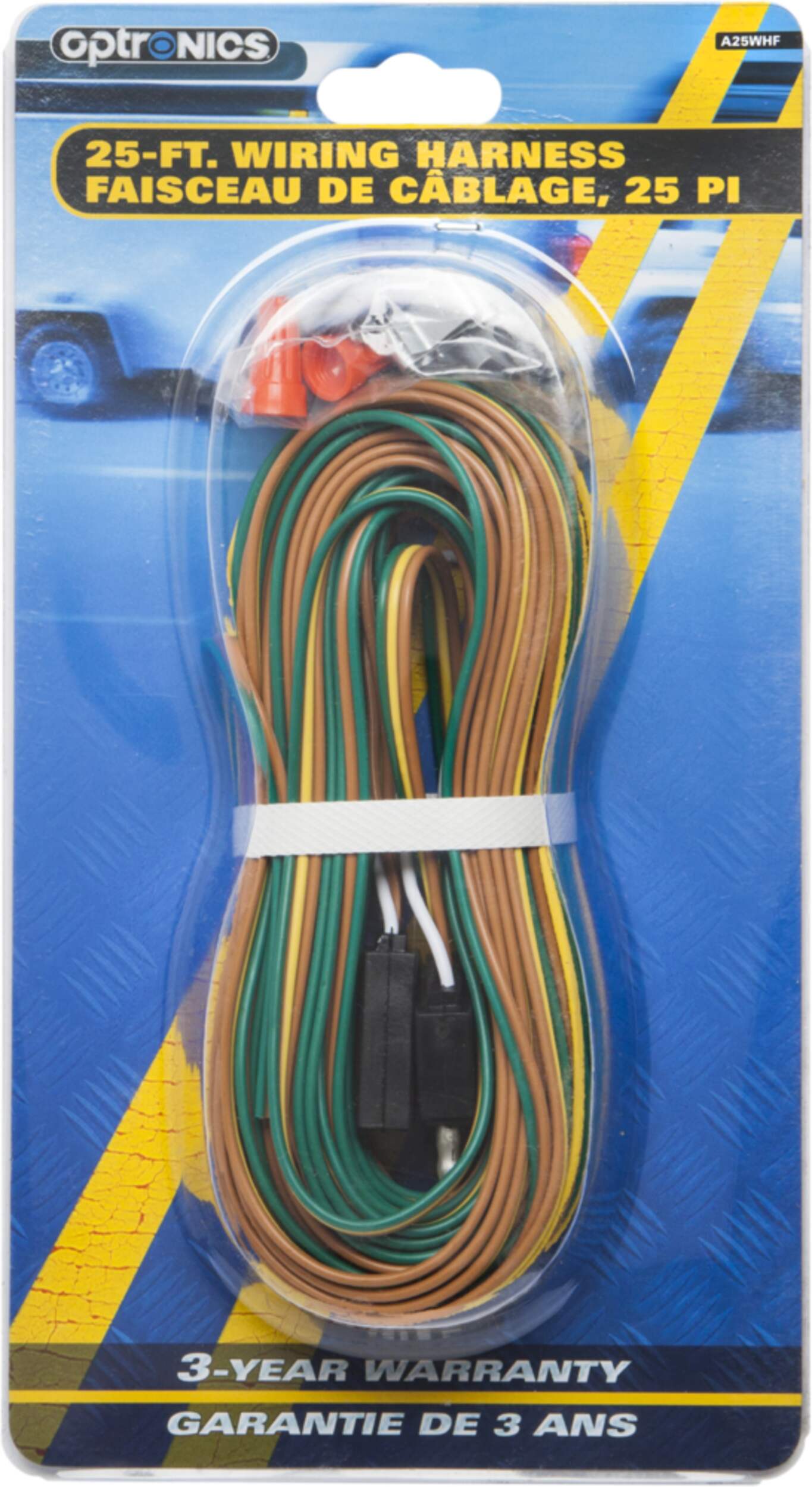 Faisceau électrique Optronics pour éclairage de remorque, 25 pi Front_Flat