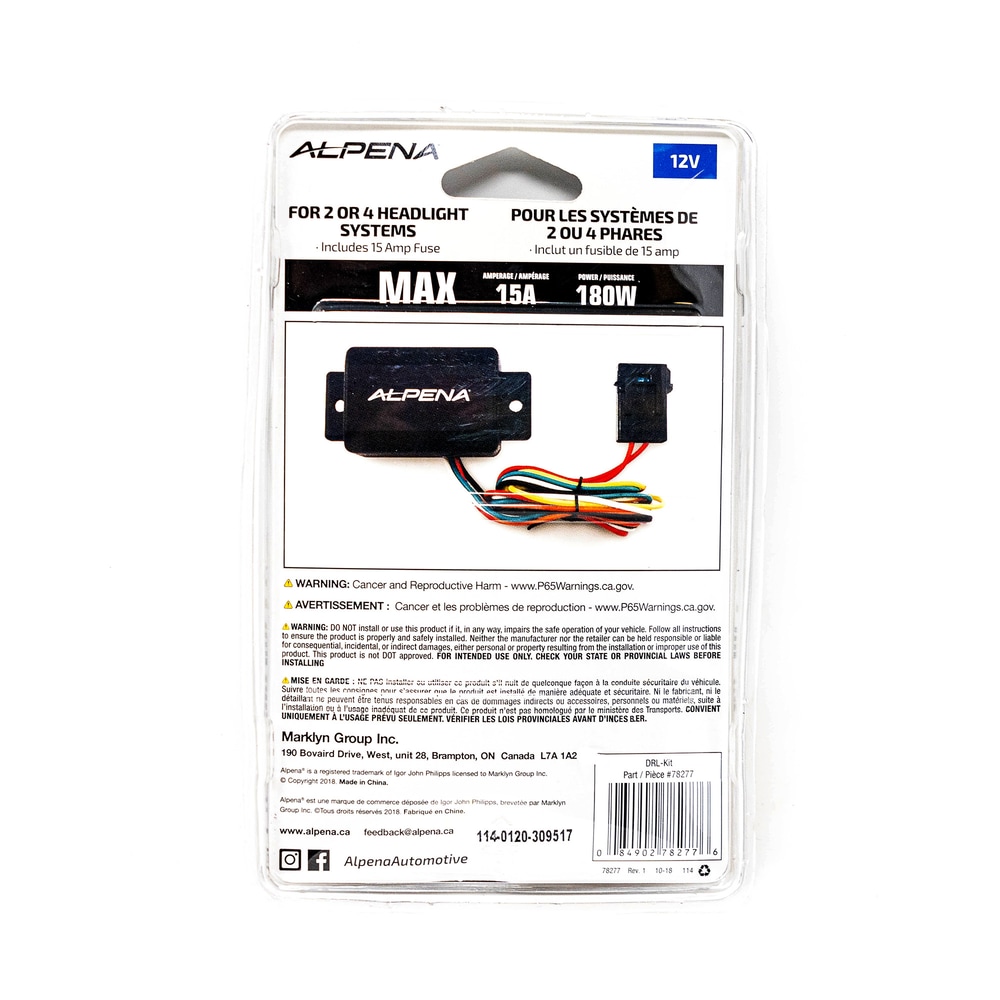 Alpena Daytime Running Light Kit w/ 15Amp Fuse Canadian Tire
