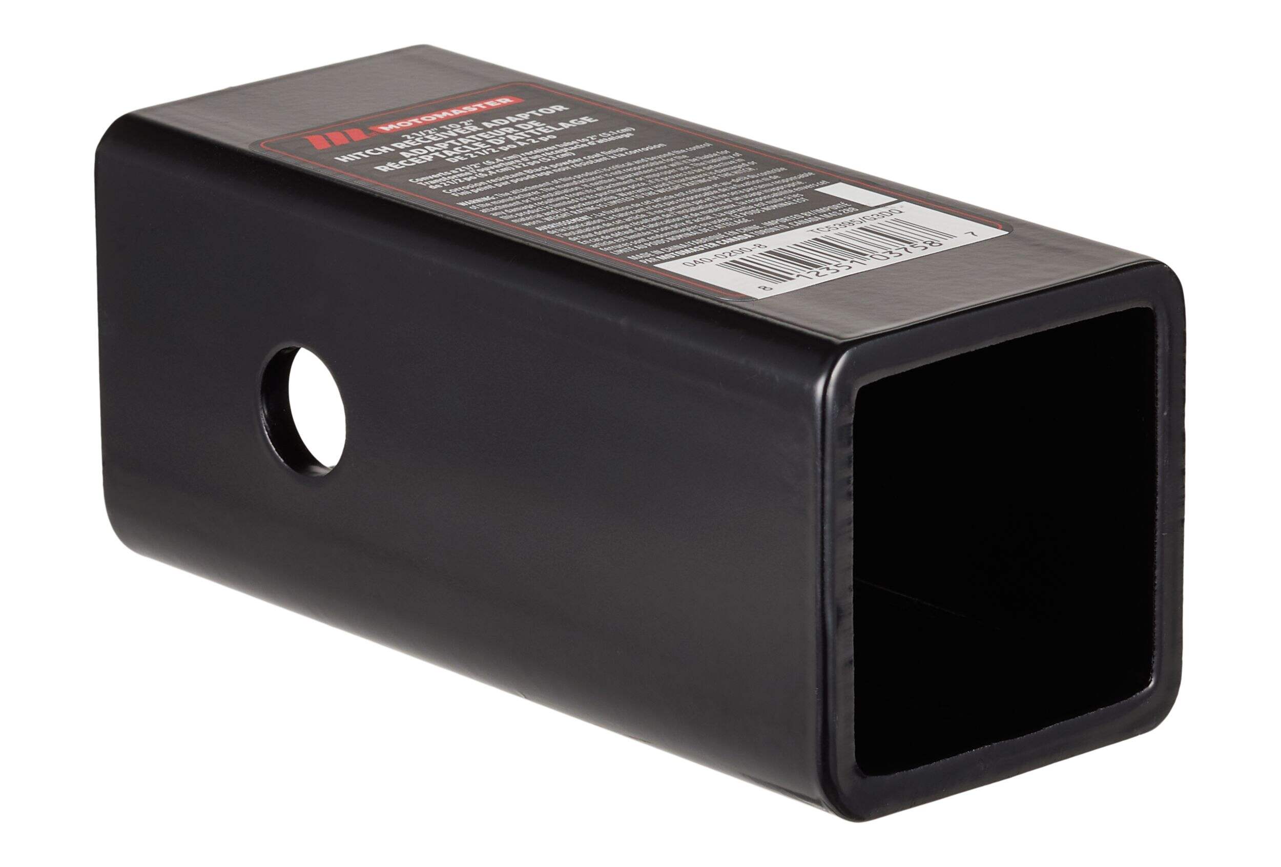 MotoMaster  2-1/2-in to 2-in Receiver Adapter Front_Three_Fourths_Angled_Right