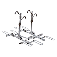 SportRack SR2902LR Crest Deluxe 4-Bike Lock & Tilt Platform Hitch Mount Bike Rack, Fits 2-in Receiver, Granite Grey Front_Three_Fourths_Angled_Left