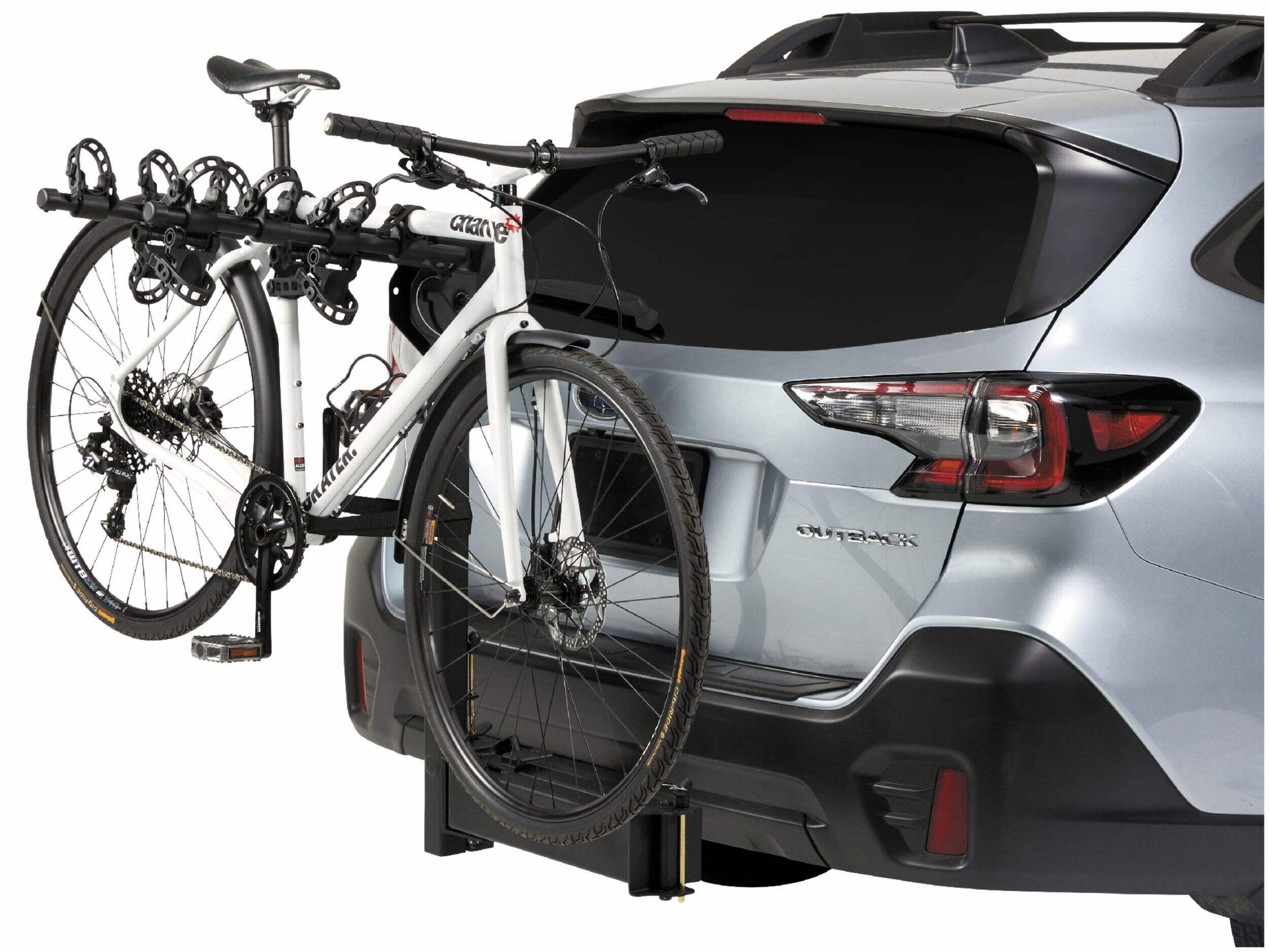 SportRack SR2415 Ridge Swing 4-Bike Hitch Mount Bike Rack, Fits 2-in Receiver, Black Front_Angled_Left