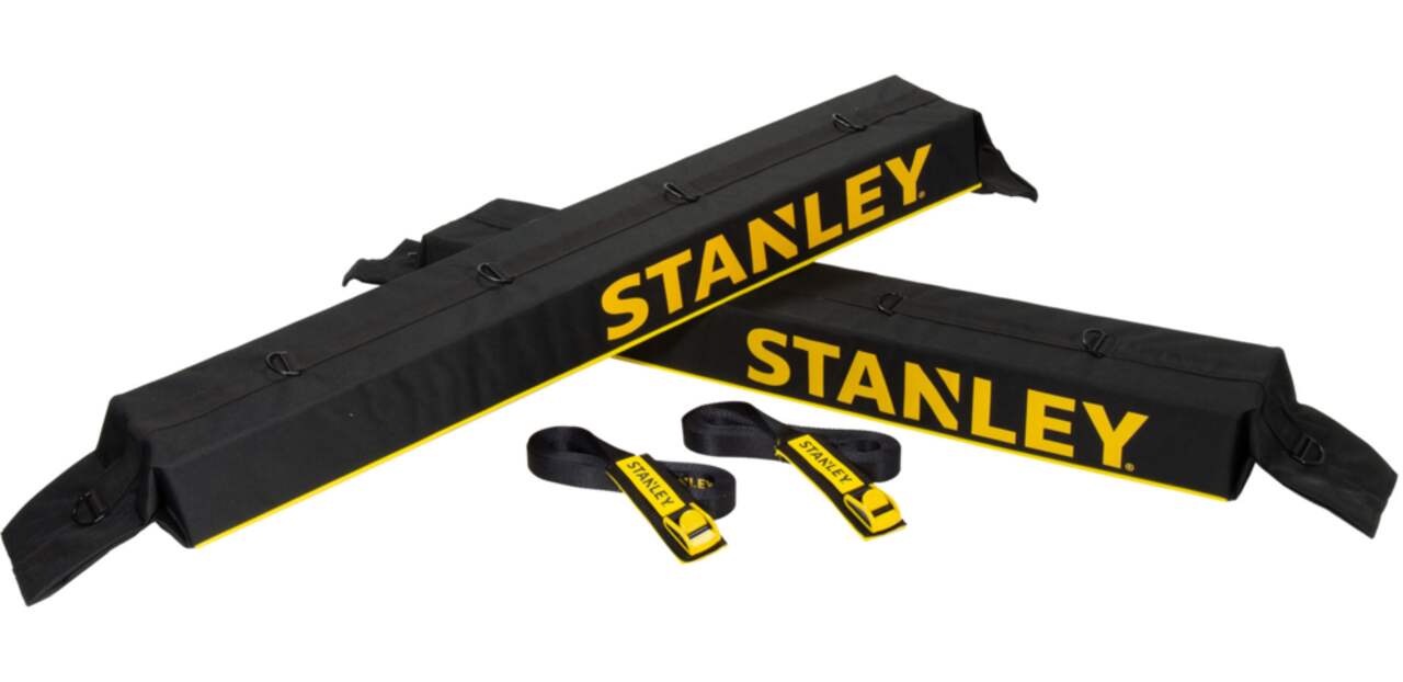 Stanley Roof Top Universal Rack Pad & Luggage Carrier System, Adjustable w/  2 Tie-Down Straps, Black