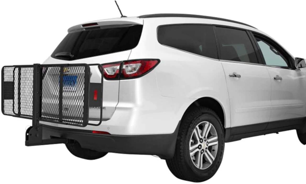 CCM Rectangle Shaped Stainless Steel Hitch Mount Cargo Basket Fits 2 in Receivers 59 x 11 16 in