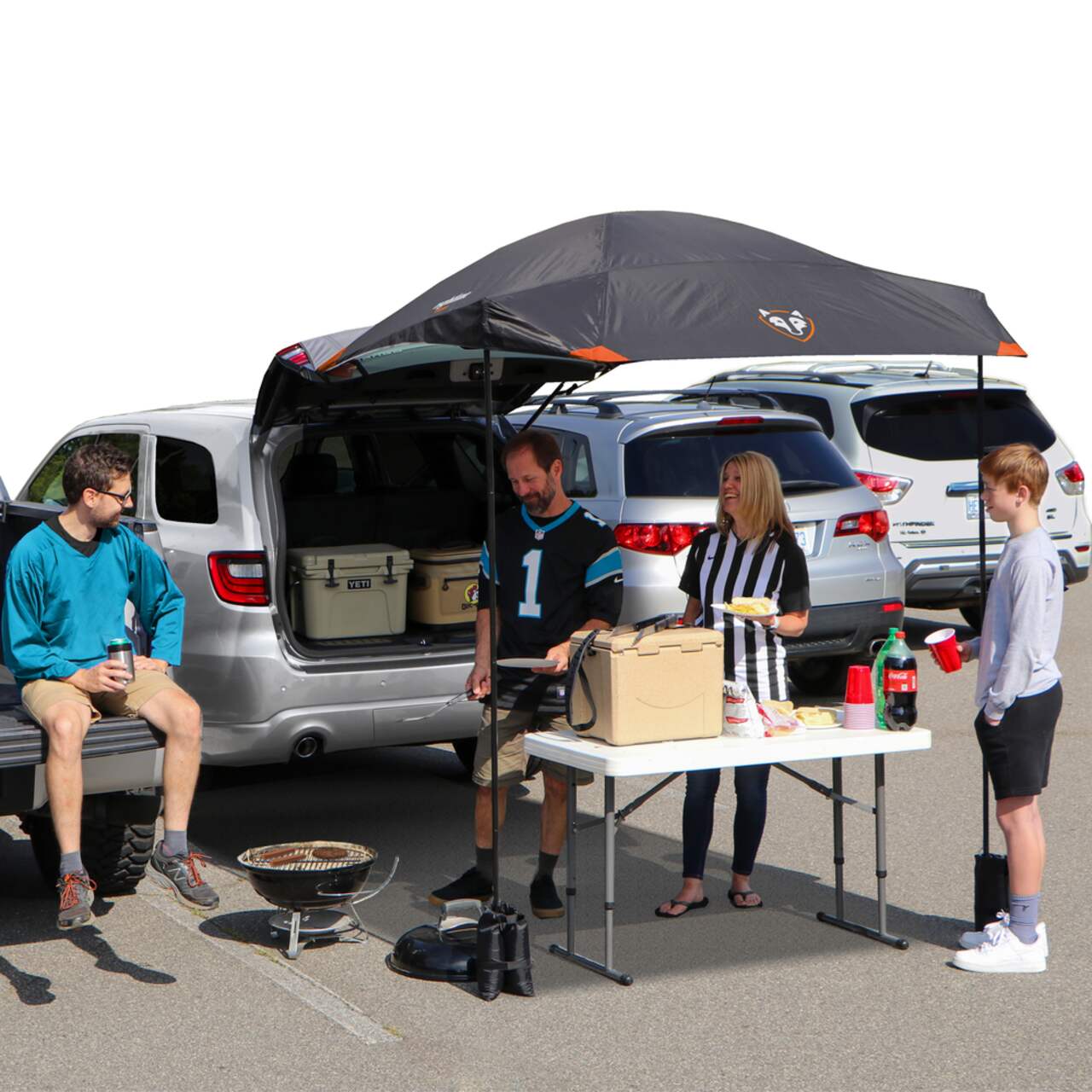 Suv top tailgate canopy