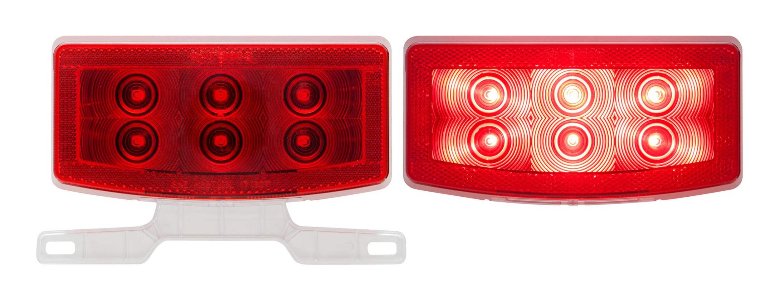 Feu arrière rectangulaire à DEL Optronics pour VR, rouge, paq. 2 Front_Flat