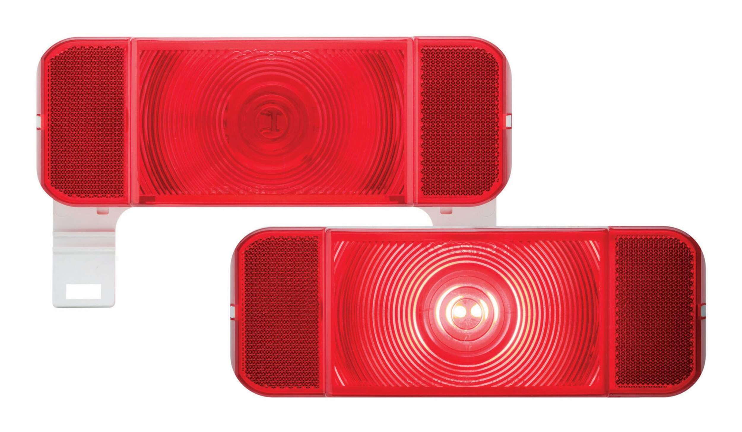 Optronics RVSTL0060RFK One Series LED Rectangle RV Tail Light Kit, Red, 2-pc Front_Flat
