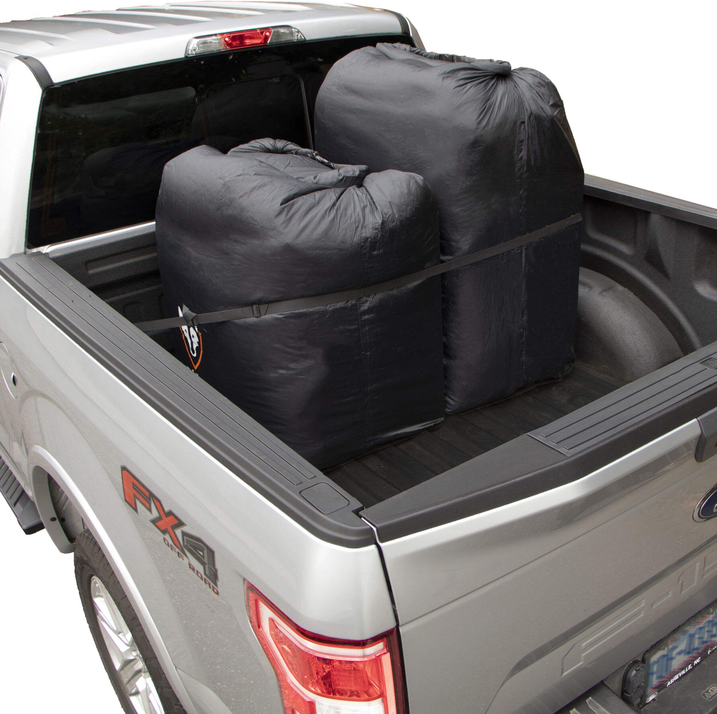 Rightline Gear 100T62 Hitch Rack Dry Bags w/ Straps, Waterproof, Black, 2-pk Front_Angled_Right