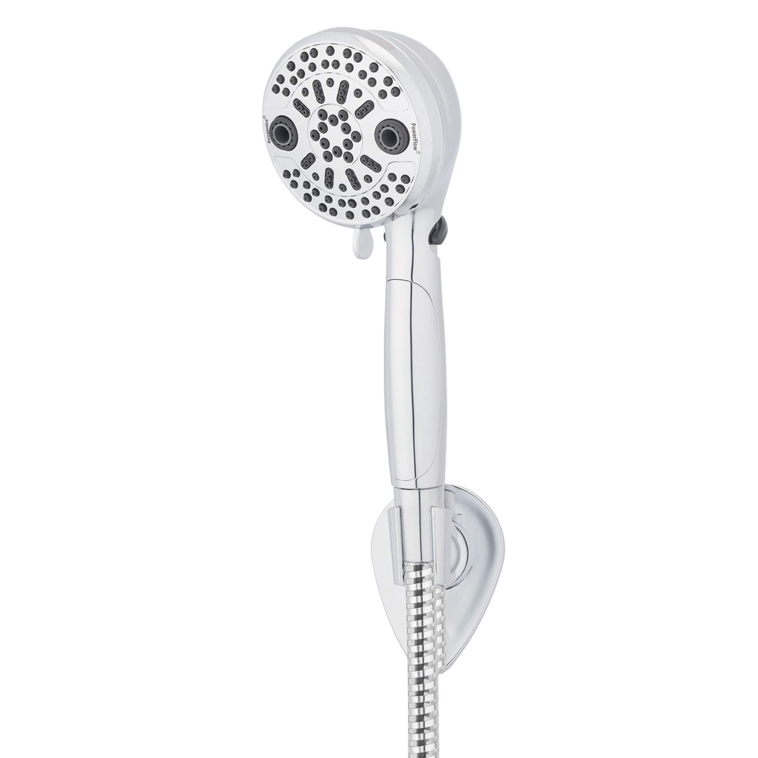 Oxygenics 87148 PowerFlow RV Handheld Shower Head, Chrome Front_Angled_Left