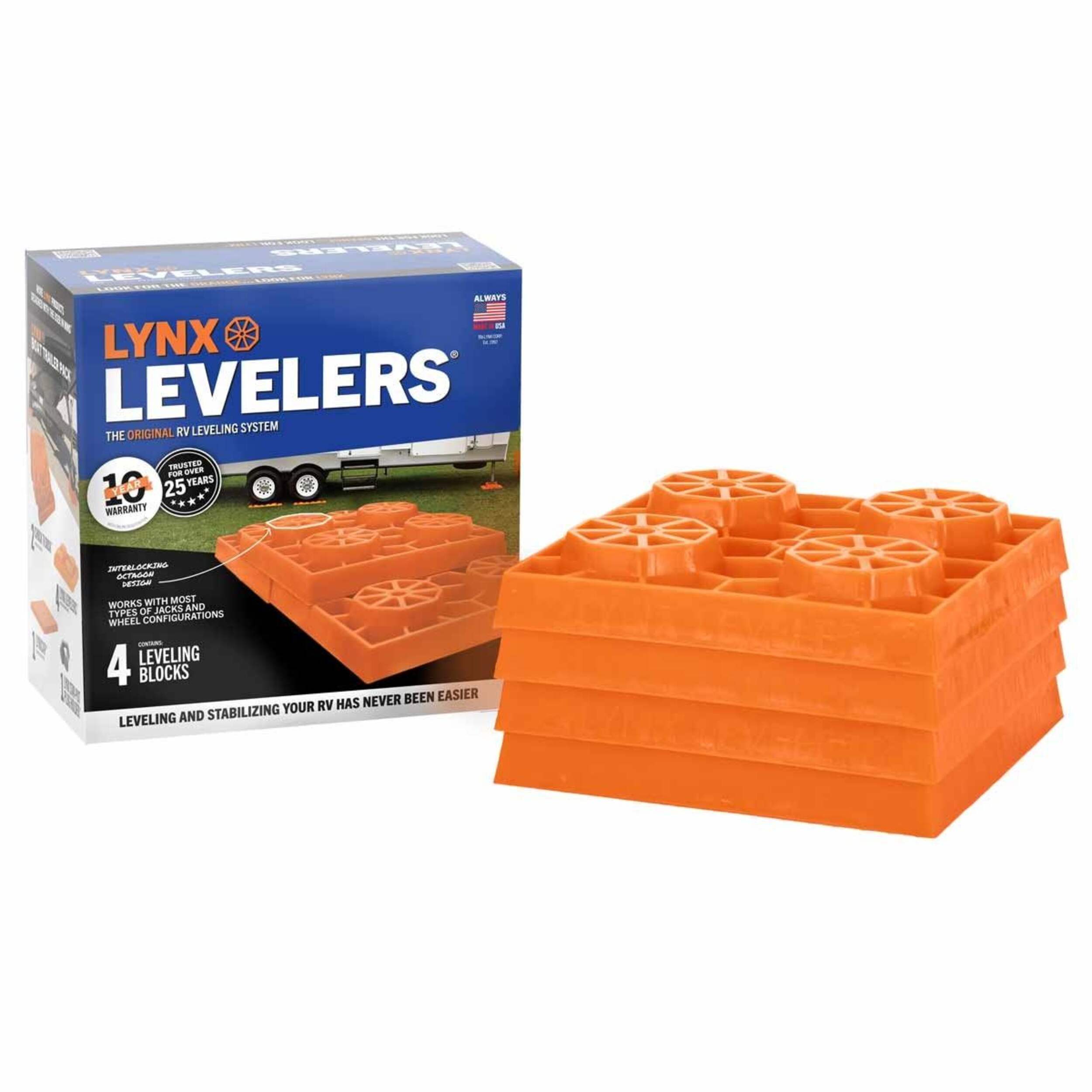 Lynx Levelers RV Levelling Kit, Orange, 10-pc Composite_or_Mixed
