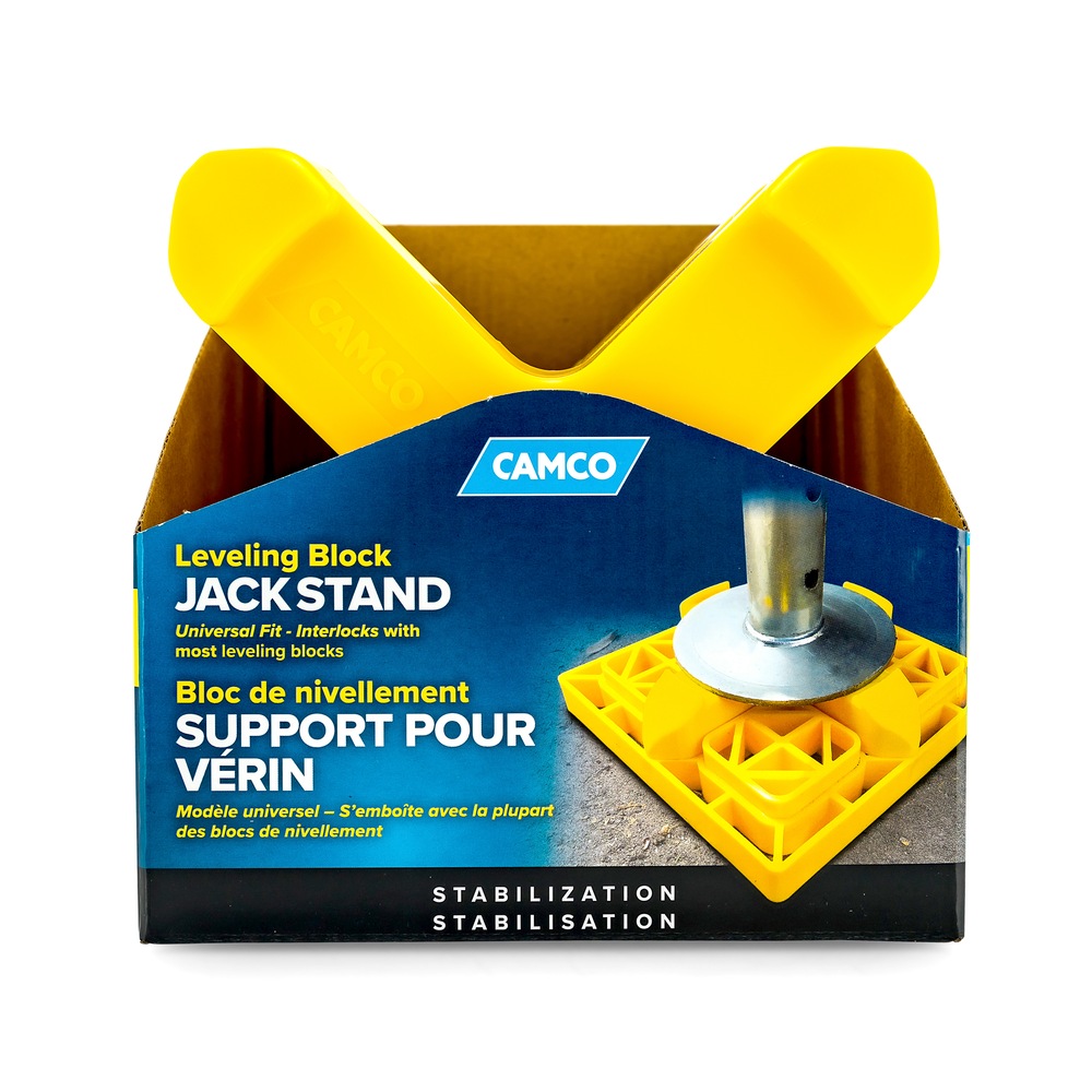 CAMCO 44636 Plastic Leveling Block Tongue Jack Stand, Yellow, 5pk