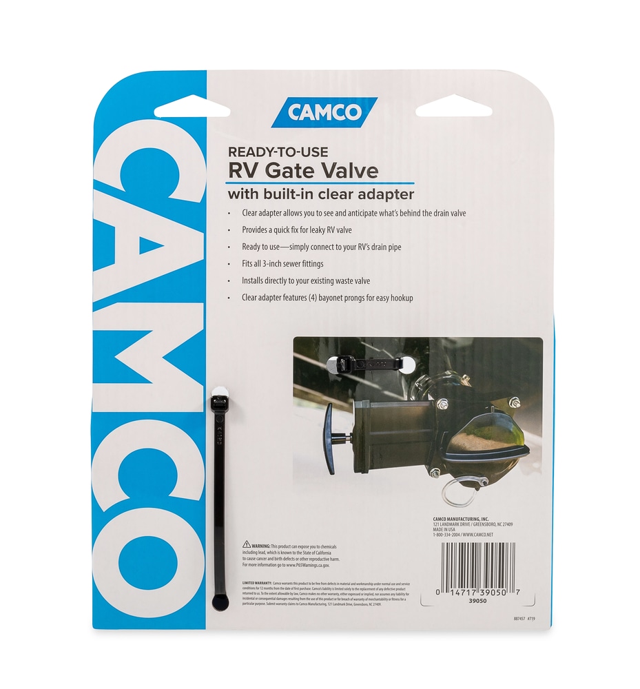 CAMCO 39053 ReadytoUse RV Gate Valve with Builtin Clear Adapter and
