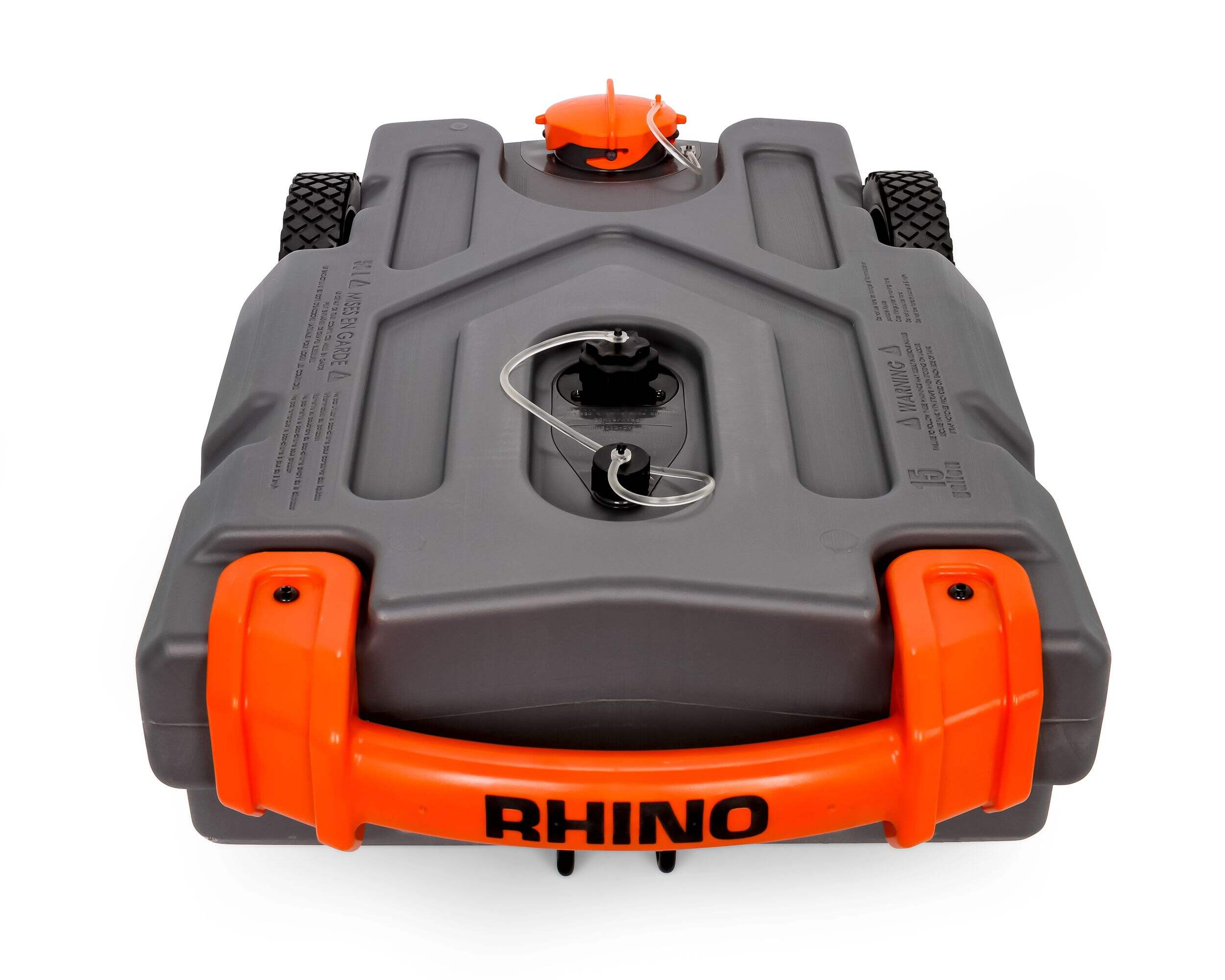 Réservoir d'eaux usées portatif CAMCO 39000 Rhino pour VR, 15 gal Front_Elevated