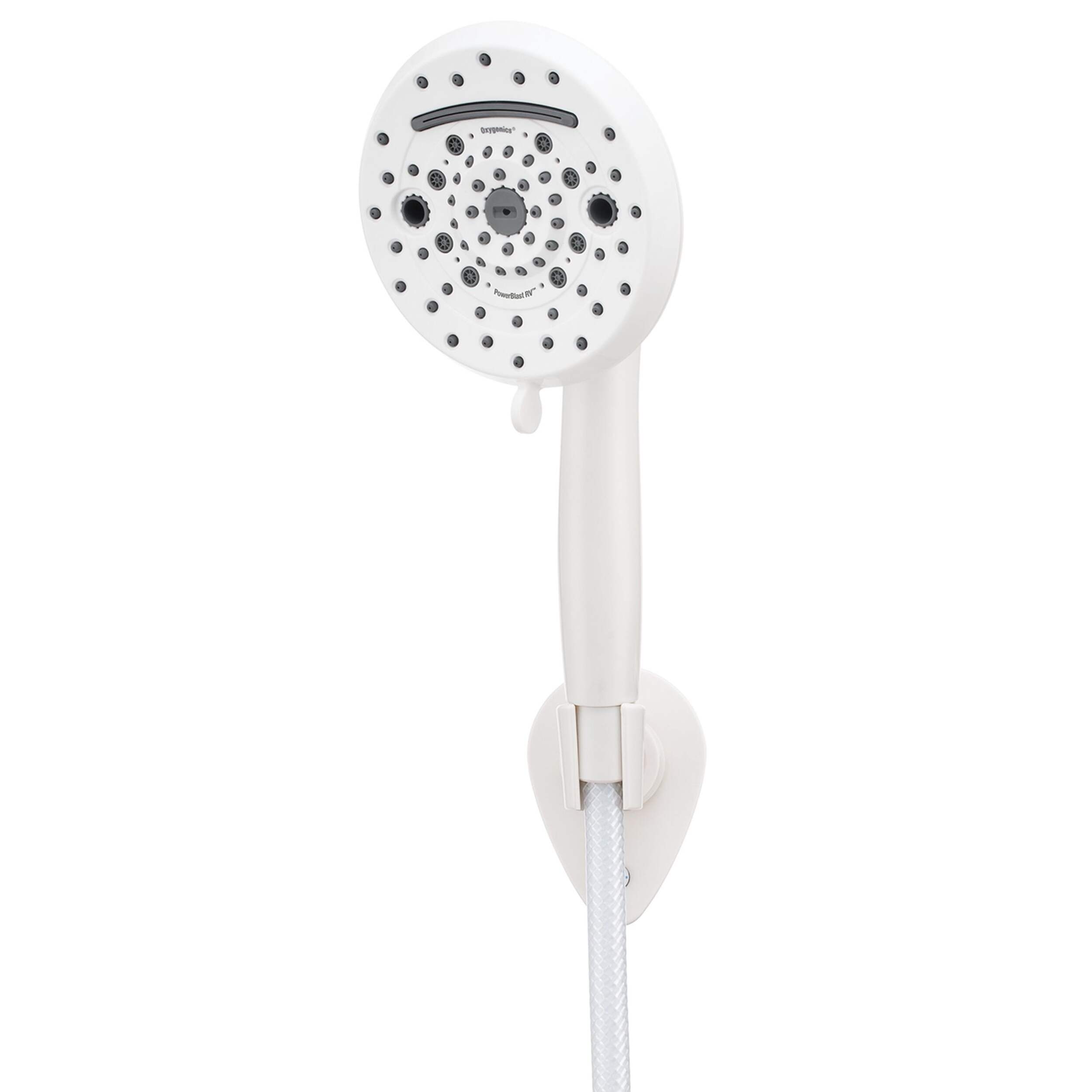 Oxygenics 51760 PowerBlast RV Handheld Shower Head, White Front_Angled_Left