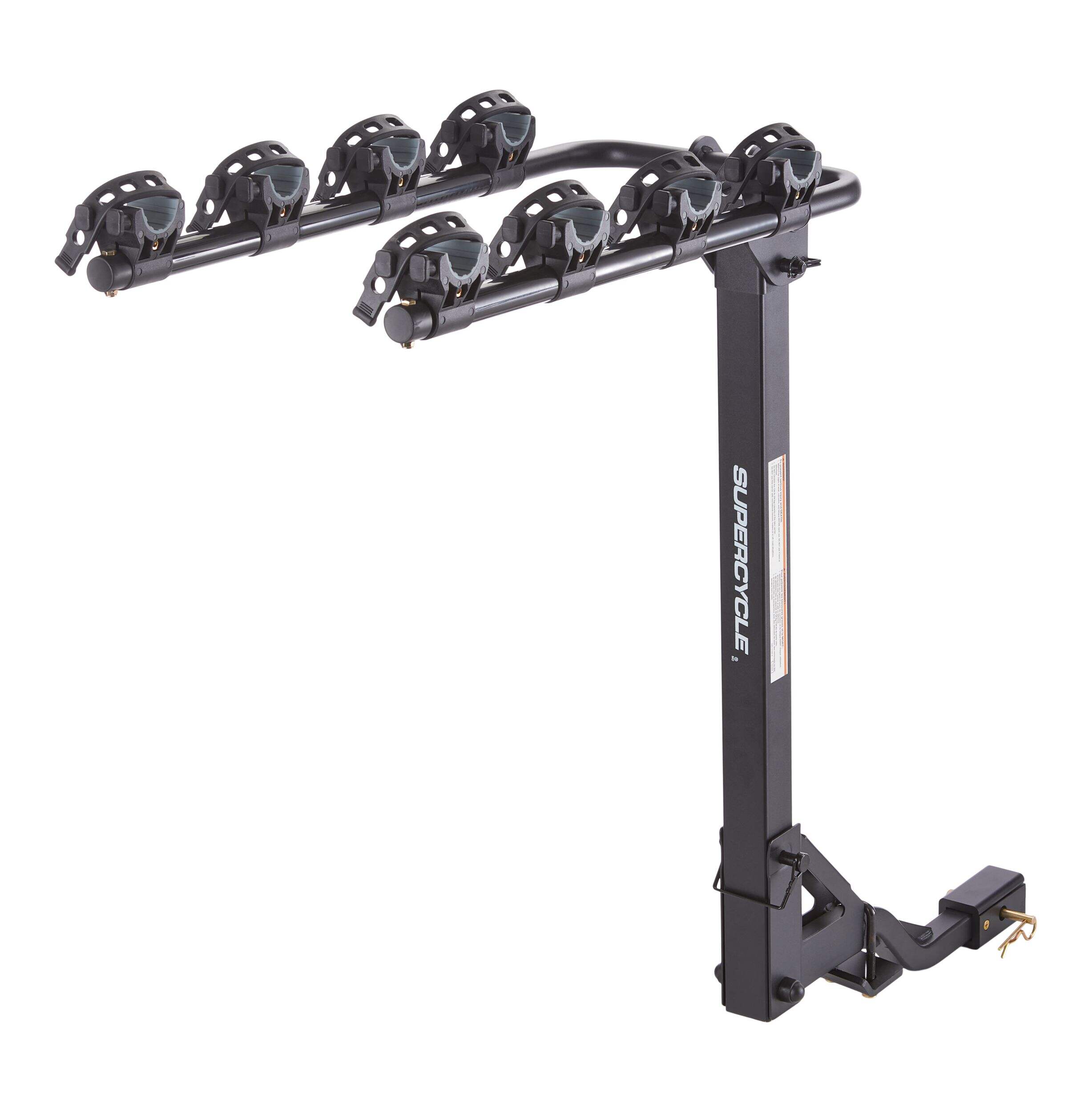 Porte-vélos d'attelage à 2 bras Supercycle, 4 vélos Front_Three_Fourths_Angled_Left