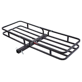 MotoMaster Steel Hitch Basket Cargo Carrier, 500-lb Capacity, Black Front_Three_Fourths_Angled_Left