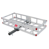MotoMaster Aluminum Hitch Basket Cargo Carrier, 500-lb Capacity Front_Three_Fourths_Angled_Left