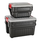 Rubbermaid Action Packer Latch Storage Container, Stackable and Recyclable, 30.3-L Front_Three_Fourths_Angled_Right