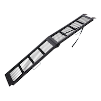 CargoMaster Power Sport Steel Mesh Centre Folding Loading Ramp, 80 x 11 in, Single Ramp Front_Three_Fourths_Angled_Left