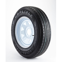 Carlisle Radial Trail HD 5-Bolt Trailer Tire Assembly, ST205/75R15-C Front_Three_Fourths_Angled_Right