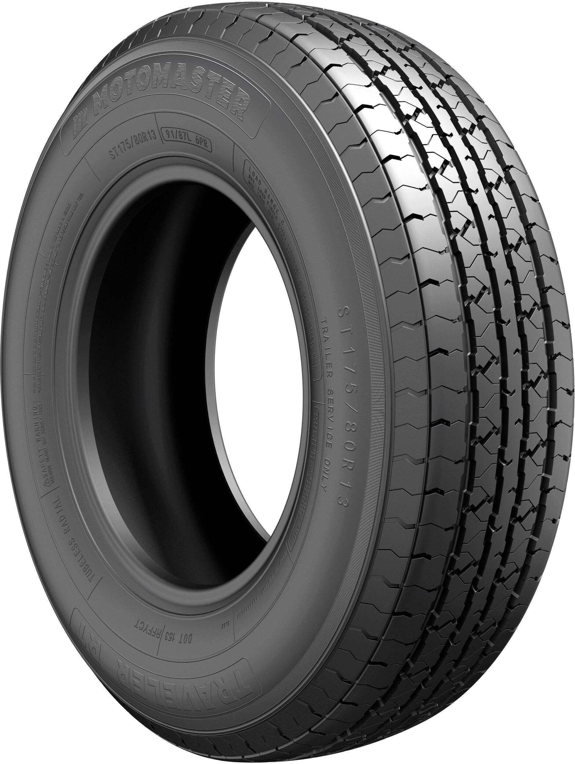 MotoMaster ST175/80R13-6PR 91/87L Trailer Tire Front_Three_Fourths_Angled_Right