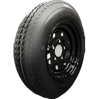 MotoMaster Bias Trailer Tire Assembly 480X12 LRC, Black Front_Three_Fourths_Angled_Left