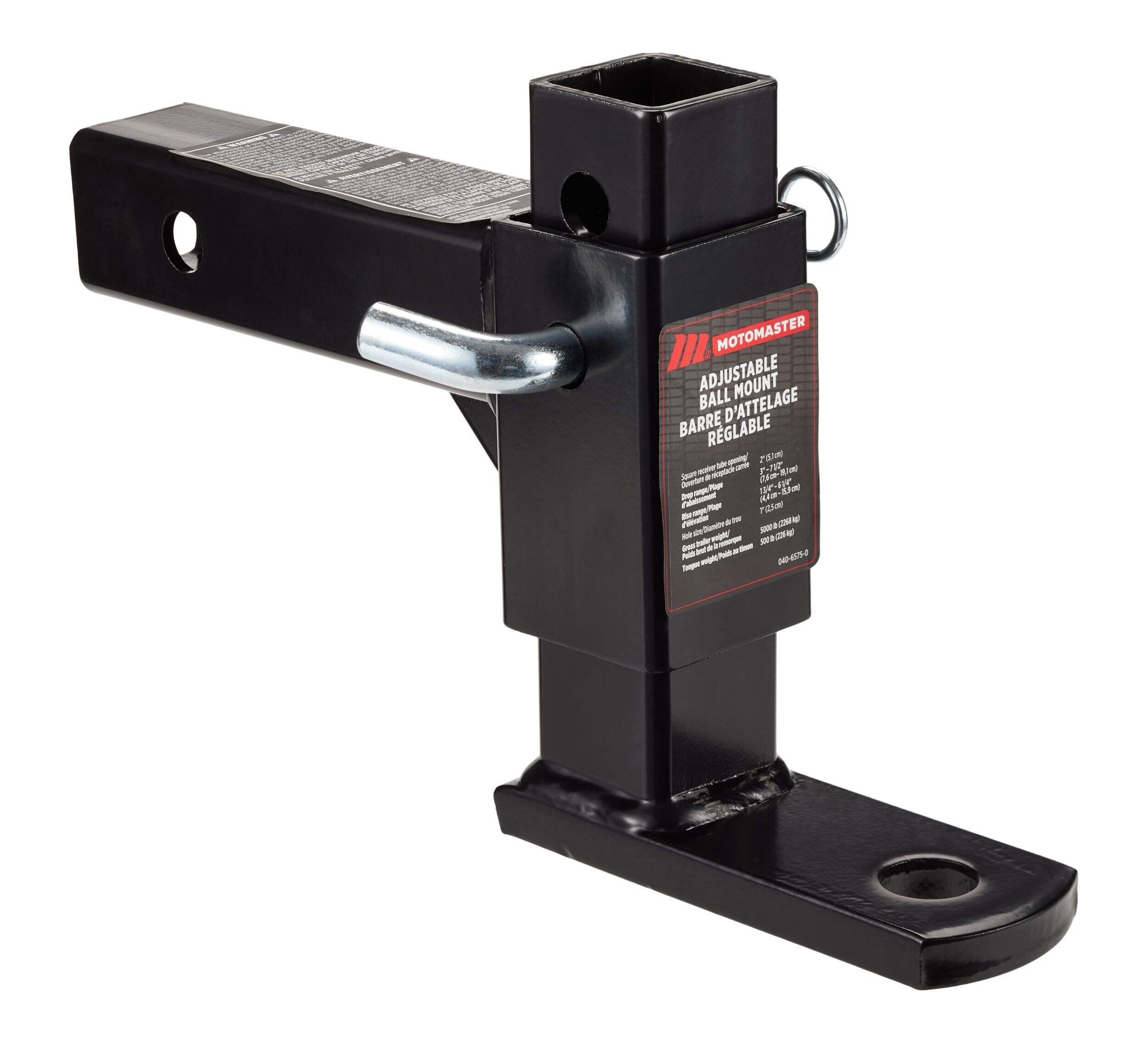 MotoMaster Adjustable Ball Mount 2-in, 3500-lb Front_Three_Fourths_Angled_Right