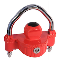 Trimax UMAX25 Coupler Lock, Red Front_Elevated