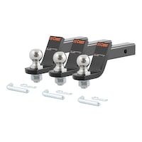 CURT 45057 Loaded Ball Mounts with 2-in Balls, 4-in Drop, 3-Pack Front_Three_Fourths_Angled_Left