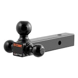 CURT 45650 Multi-Ball Mount 2-in Solid Shank, 1-7/8-in, 2-in & 2-5/16-in Black Front_Three_Fourths_Angled_Left