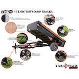 True North 72-in x 10-ft Light Utility Hydraulic Dump Trailer, Galvanized Composite_or_Mixed