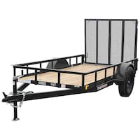 Remorque utilitaire pour aménagement paysager avec porte rampe True North, 60 po x 10 pi Front_Three_Fourths_Angled_Left