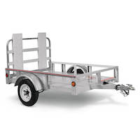 Stirling Galvalume™ Plus Open Rail Trailer, 4-ft x 6-ft Front_Three_Fourths_Angled_Right