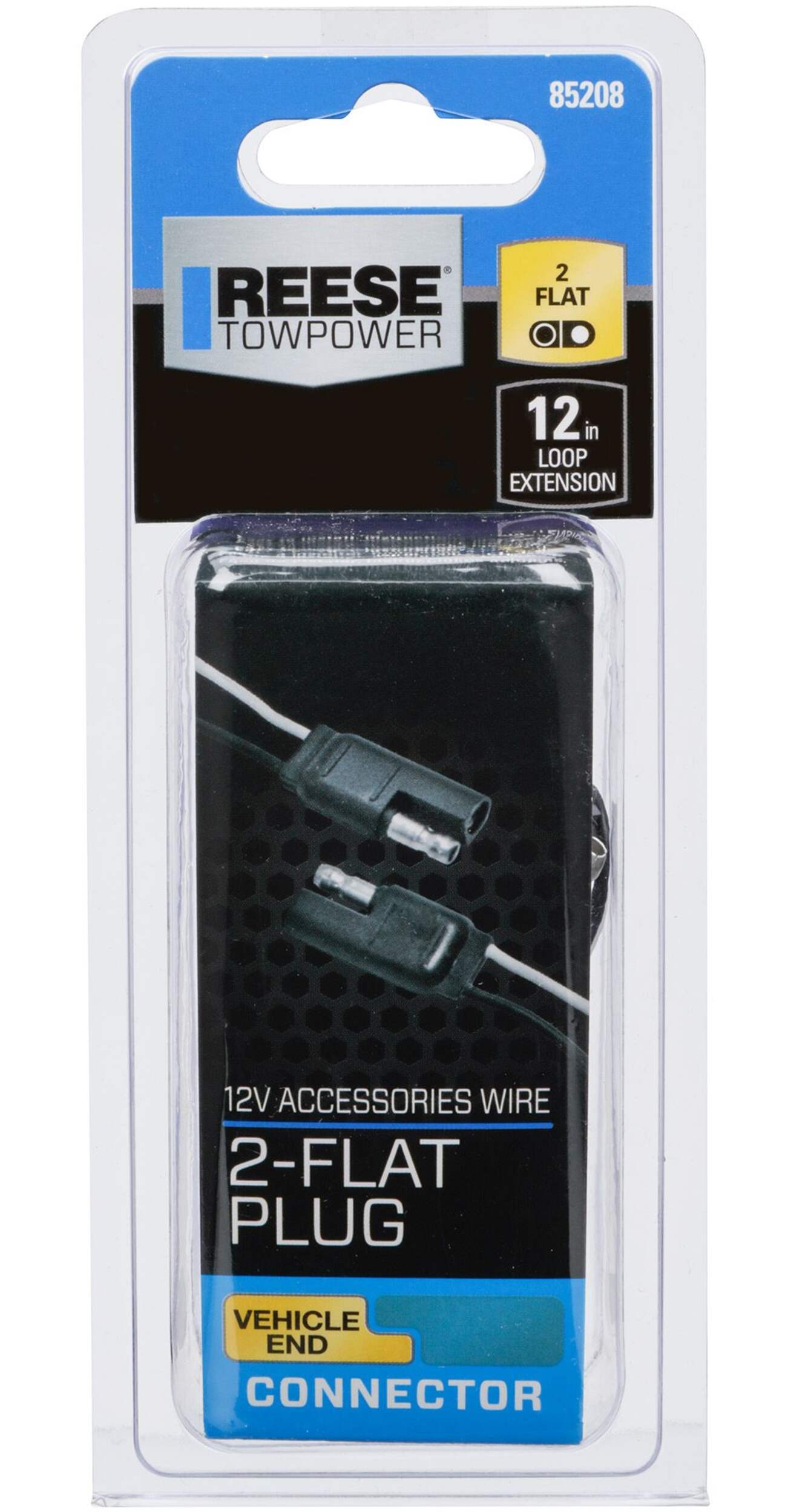 REESE Towpower 2-Way Flat Connector Loop, 12-in Front_Flat