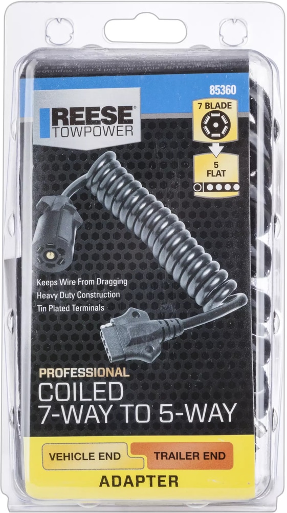 REESE Towpower Bully Trailer Connex 5way Female Flat to 5way Male