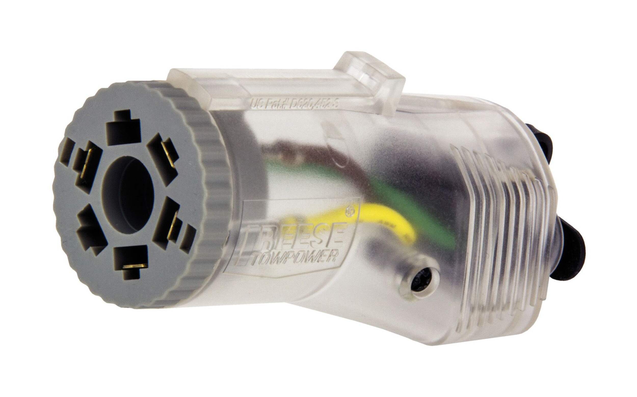 REESE Towpower Plug in Simple!® Nite-Glow™ 7-Way to 4-Way Flat Vehicle & Trailer Adapter Front_Angled_Left