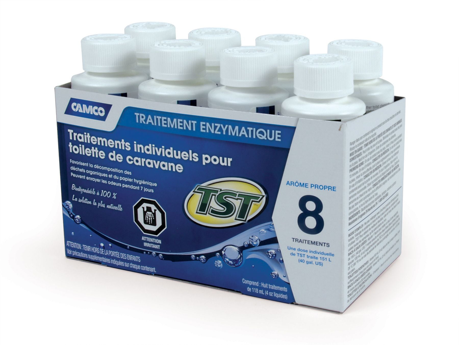 Traitement pour réservoir d’eaux usées de VR Camco TST Clean Scent Blue enzyme, 118 mL ml, paq