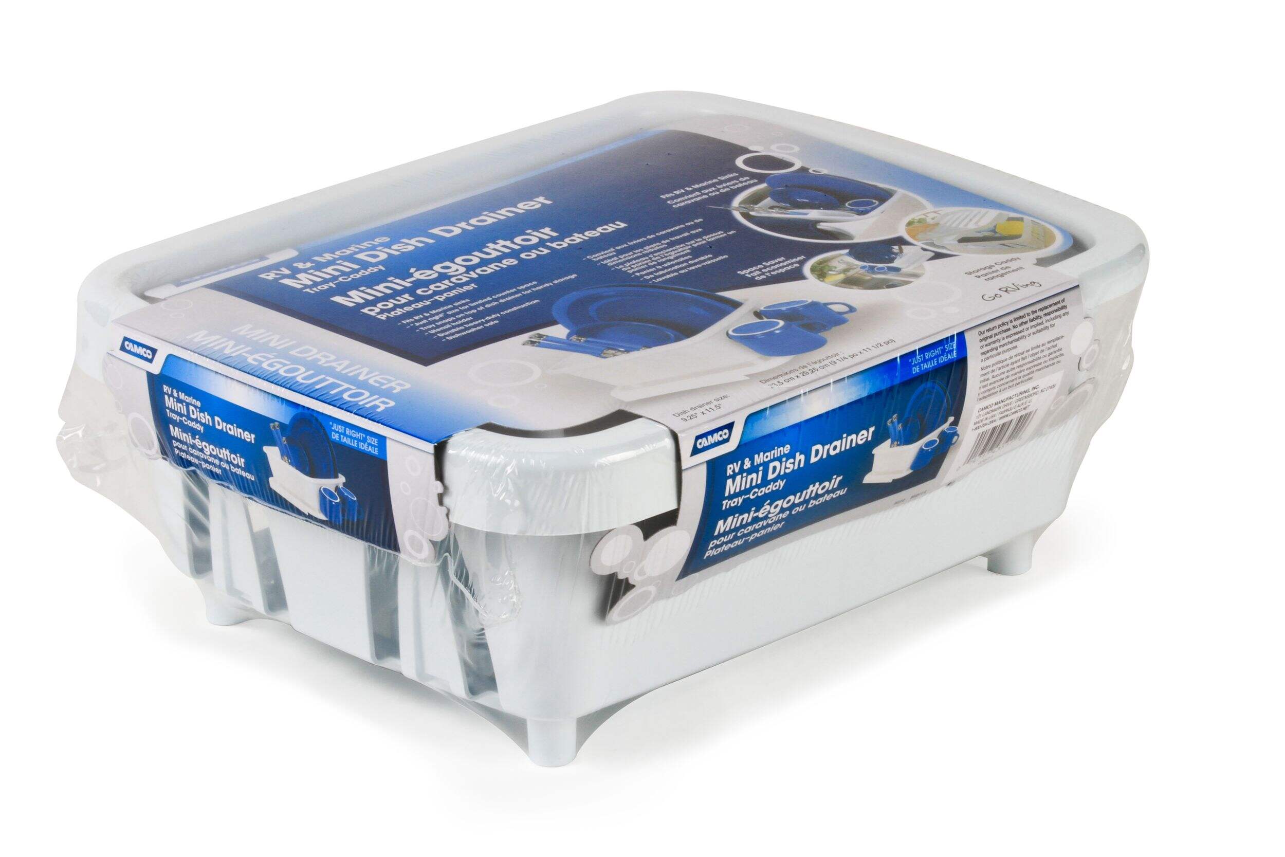 CAMCO 43511 Mini RV Dish Drainer & Tray, White Front_Angled_Right